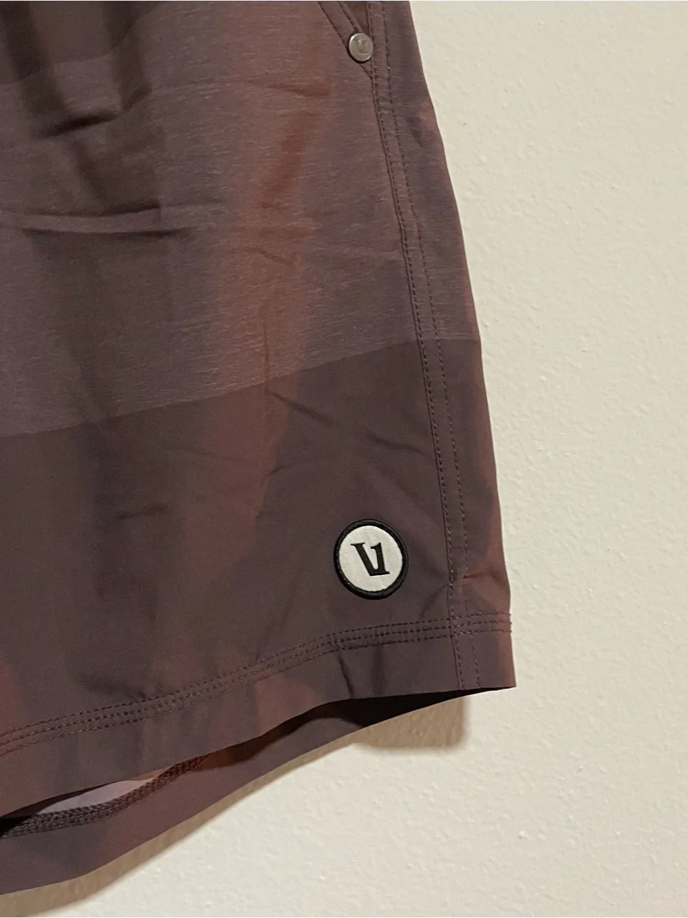 Vuori Sangria Texture Block Kore Shorts, Size Medium